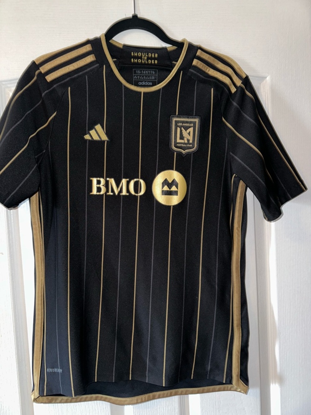 Youth adidas Black and Gold LAFC Soccer Jersey